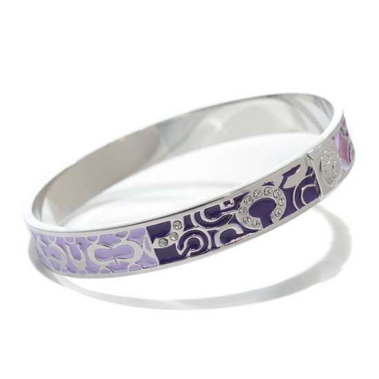 Coach Logo Signature Purple Bracelets CKZ - Click Image to Close